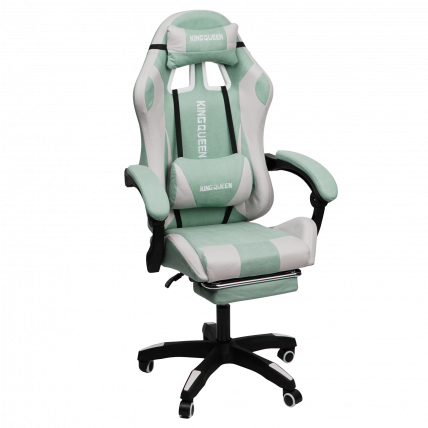 Кресло 1208, замша, цвет сине-белый с массажем, арт 1208-Blue-White_0