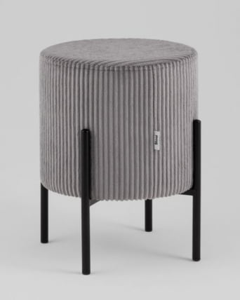 Пуф Кейси велюр рельефный светло-серый_0