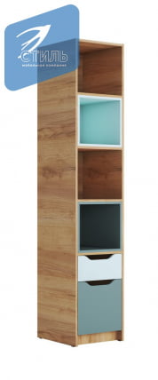 Стеллаж RICH СЖ-001 Мята/Сумеречный голубой/дуб крафт золотой_1
