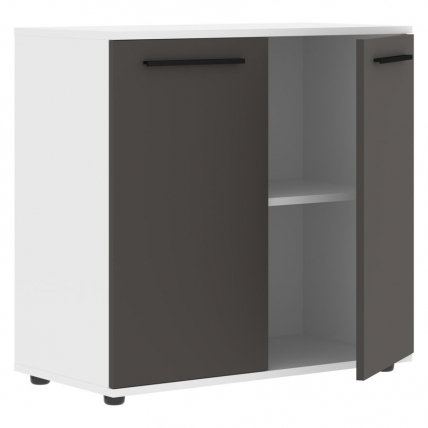 Шкаф с глухими малыми дверьми EDIS ELCS 85.1 Мокко Черный Белый_1