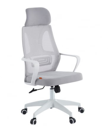 Кресло руководителя CХАИРМАН CХ636 ткань/сетка серый, белый пластик (М) / CHAIRMAN CH636 (M)_0