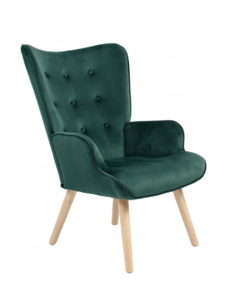 Кресло Хью велюр Темно-зеленый_0