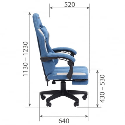 Кресло для геймеров CHAIRMAN GAME CH26 Голубой-бежевый_6