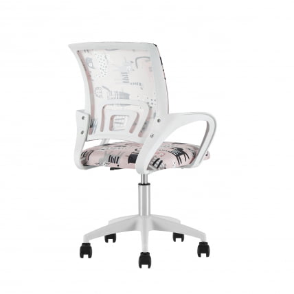 Кресло детское ТопЧаирс Симпле СН ДЖуниор принт Пинк Катс пластик белый / TopChairs Simple SN Junior Pink Cats_3