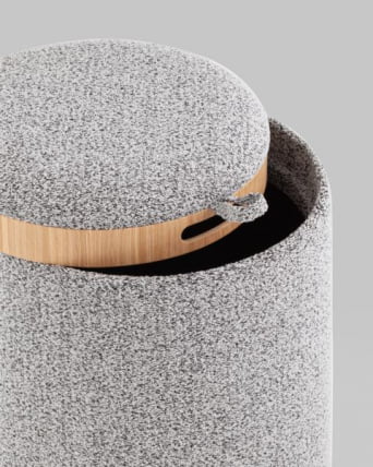 Пуф-столик с ящиком Хюгге XS букле серый_4