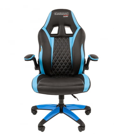 Кресло геймерское CHAIRMAN GAME 15 Черный Голубой_1