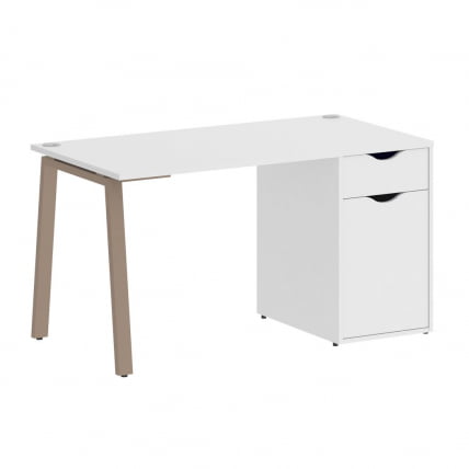 Стол письменный HOME OFFICE VR.SP-3-138.1.A Белый Бриллиант/Мокко металл_0