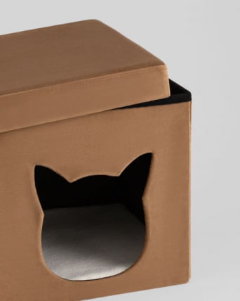 Пуф складной с ящиком Store Pet коричневый_2