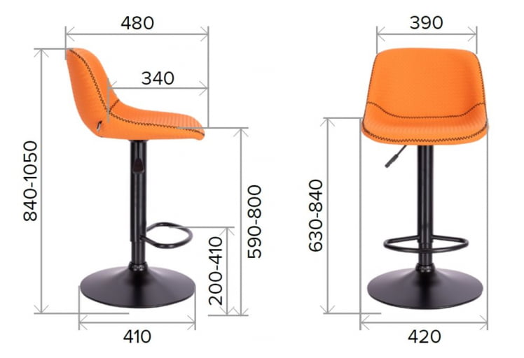 Барный стул Everprof Smile Black Экокожа Черный_7