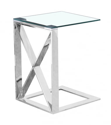 Журнальный стол КРОСС 40x40 Серебро_0