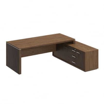 Стол руководителя левый на опорной тумбе VELAR ВЛ 139 ДТ Дуб табачный_0