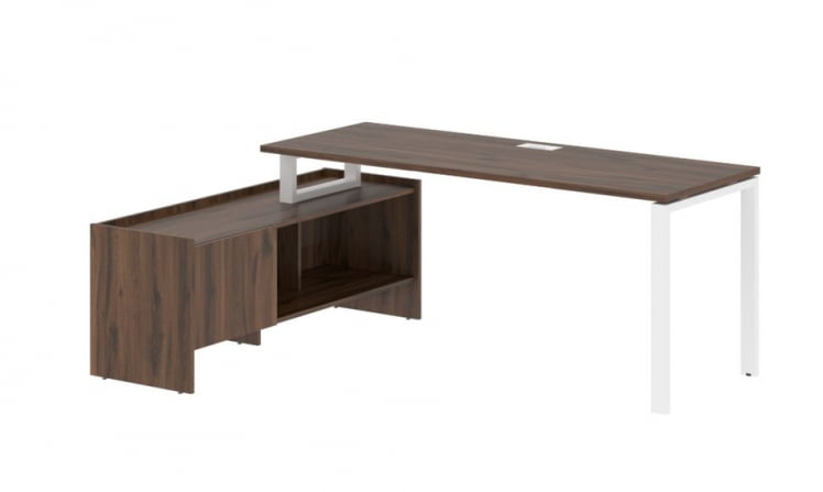 Стол с тумбой EDIS EUCT 19614 Дуб Денвер темный Белый_0