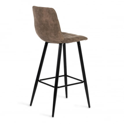 Стул барный SPICE (mod.8078) металл,ткань наппа, 51 x 42 x 104 см, светло-коричневый/черный, PK-01_2