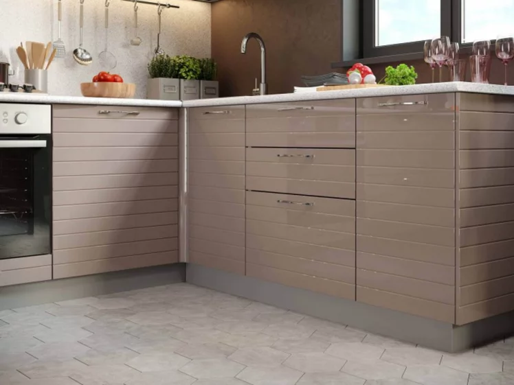 Кухонный гарнитур угловой Анастасия №6 Белый Капучино_4