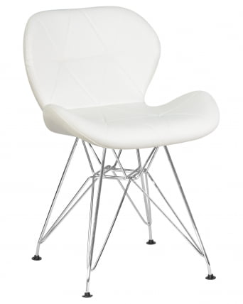 Стул обеденный DOBRIN BUTTERFLY CHROME Белый_0