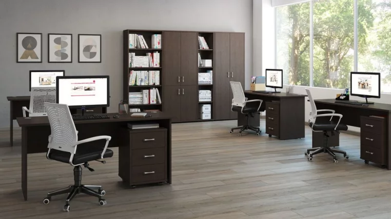 Тумба подкатная с 3 ящиками TRD29630301 Темный дуб_1