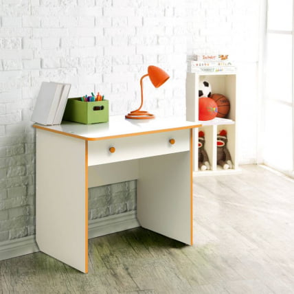 Стол компьютерный №7 Белый/Светло-розовый_0