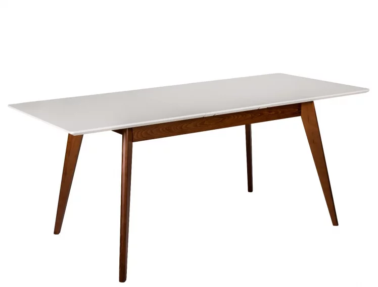 Стол раскладной Лунд 140-180 ОРЕХ-Белый_0