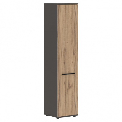 Шкаф-колонка с глухой дверью EDIS EHCS 42.1 Дуб Денвер светлый Черный Мокко_0