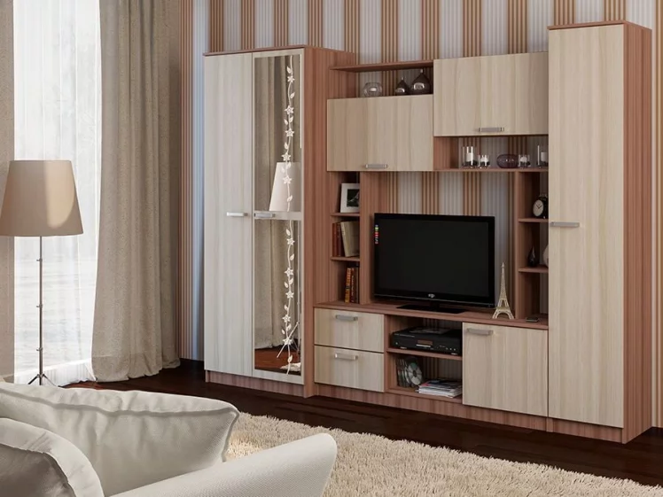 Стенка Флора Ясень шимо светлый/темный_0