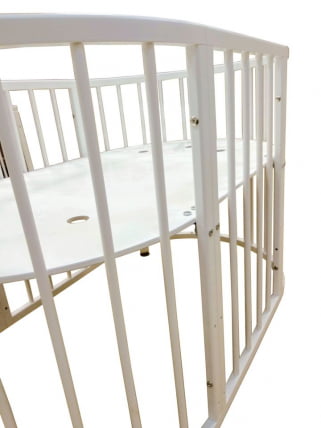 Кровать-трансформер с двумя матрасами и маятником Merry Happy Mini матовая Слоновая кость (3 в 1)_1