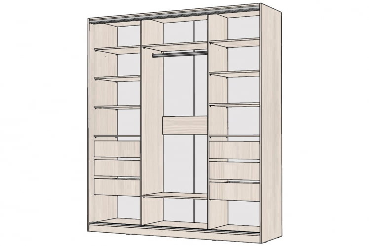 Шкаф-купе 3-х дверный Виктория 2000х584х2300, Бодега светлая 20ДЗЗЗДЛЛЛДЗЗЗ-ЯЯПП-Бс 310-3327_1