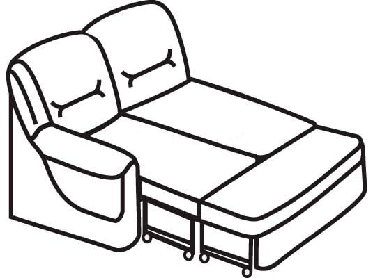 Секция двухместная раскладная с правым подлокотником Вавилон 2ВР Оранжевая (экокожа)_1