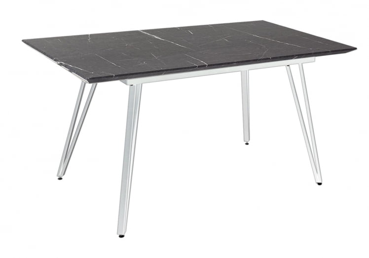 Стол раздвижной Диего 120-160 Мрамор графит_БЕЛЫЙ_0