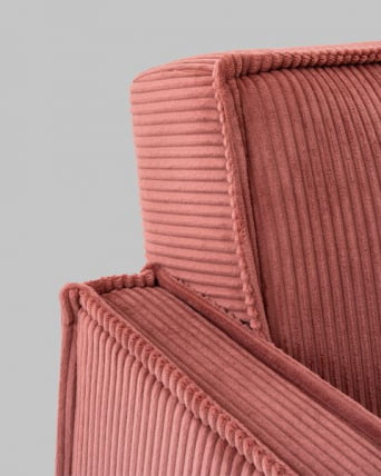 Диван прямой Кассель велюр рельефный коралловый_7