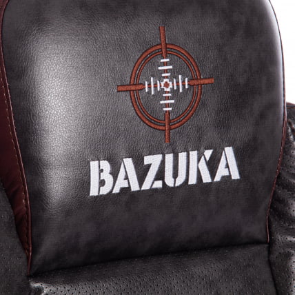 Кресло BAZUKA кож/зам, серый/коричневый, 2TONE/2TONE перф/2TONE_12