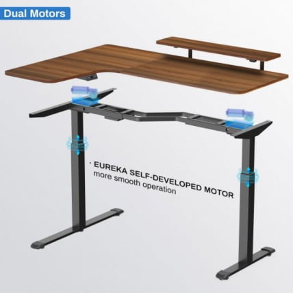 Стол для компьютера угловой (левый) c электрической регулировкой по высоте EUREKA ERK-L60L-WN_5