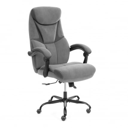Кресло руководителя Cambridge metalBL велюр/ткань, серый, 29/12_0