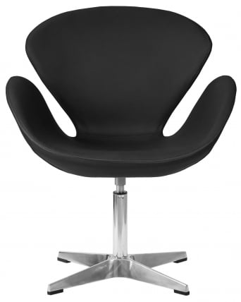 Кресло дизайнерское DOBRIN SWAN Черный кожзам P13_5
