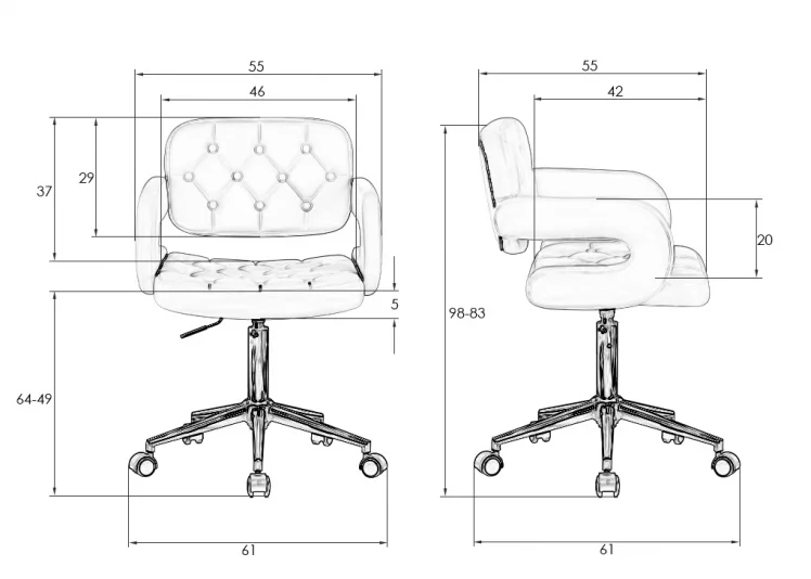 Офисное кресло для персонала DOBRIN LARRY BLACK Черный_8