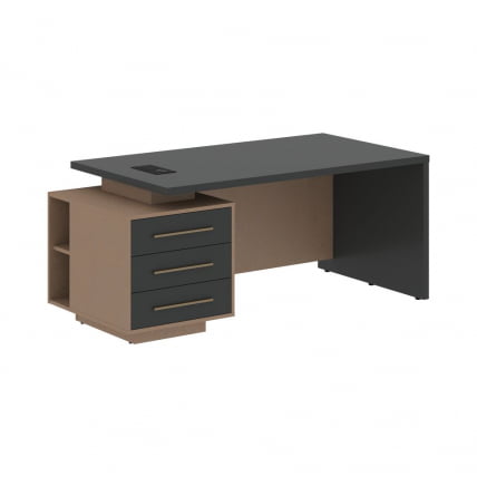 Стол руководителя левый VELION VCT 1890 L Яшма черный Кобра_0