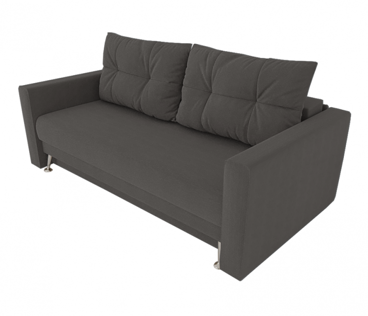 Диван Квадро с мягкими подлокотниками (Berhouse) Цвет фасада: Темно серый Велюто 32; Тип: Прямой; Материал фасада: Металл/Велюр_0