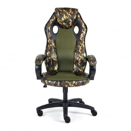 Кресло RACER GT MILITARY кож/зам/ткань, хаки/хаки, TW 28_4
