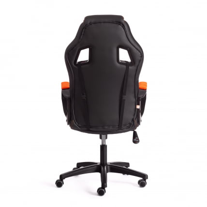 Кресло DRIVER (22) кож/зам/ткань, черный/оранжевый, 36-6/TW-07_3