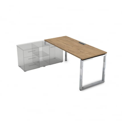 Стол рабочий, прямолинейный три опоры, левый GLOSS LINE НСТЛ-О.996 Teakwood_0