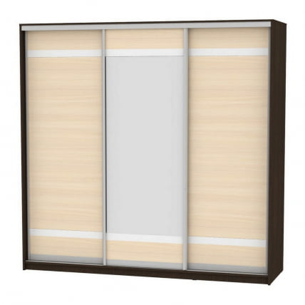 Шкаф-купе B-230х235х60-3(Венге-ДМ-D9D10D9)_0