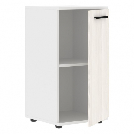 Шкаф колонка с глухой малой дверью EDIS ELCS 42.1 Ясень Траун Черный Белый_1