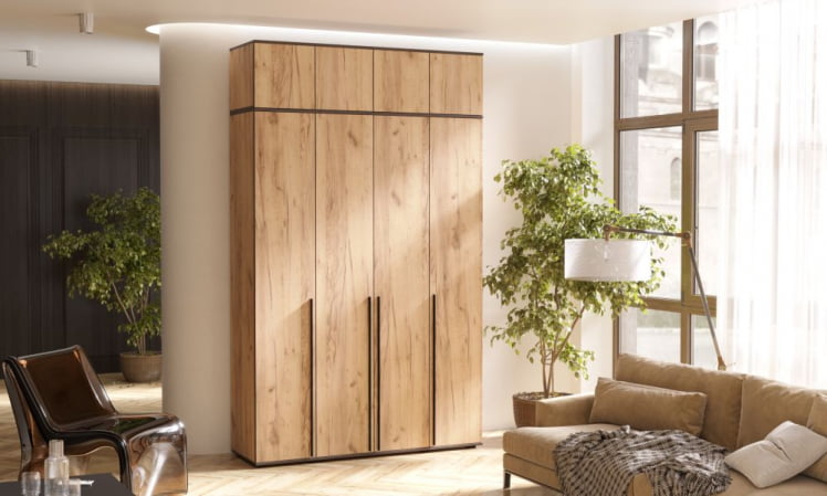 Шкаф Норд 4-х ств. + антресоль Дуб крафт_0