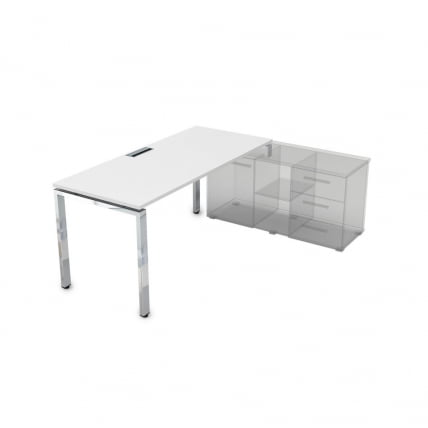 Стол рабочий, прямолинейный три опоры, правый GLOSS LINE НСТП-П.995 Белый Премиум_0