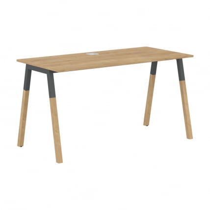 Стол письменный Forta FST 1367 Дуб Гамильтон Черный графит_0