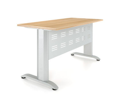 Парта двухместная Де Гласси А перфорированный экран ЛДСП Серый/ Металл Серый_0