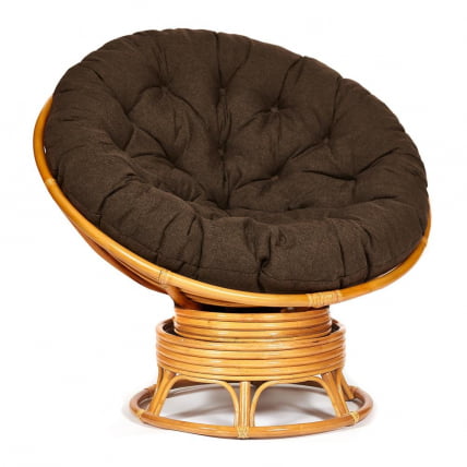 Кресло-качалка PAPASAN/ПАПАСАН w 23/01 B /с подушкой/ 115х78х104 см, Honey (мед), ткань Коричневый, 3М7-147_0