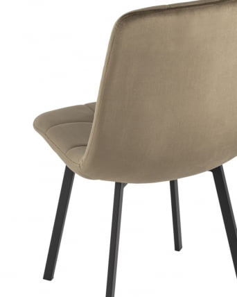 Комплект из четырех стульев Chilly велюр коричневый ножки металл черные_5