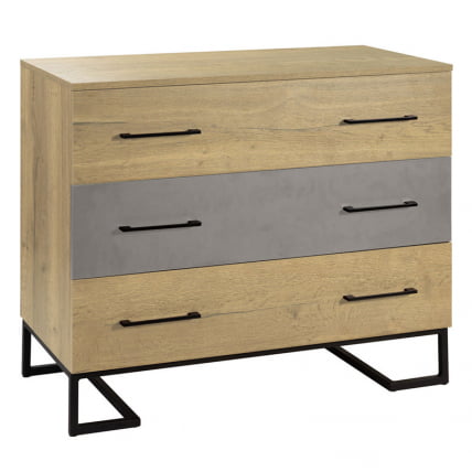Комод Loft с 3 ящиками Дуб натур/Бетон_0