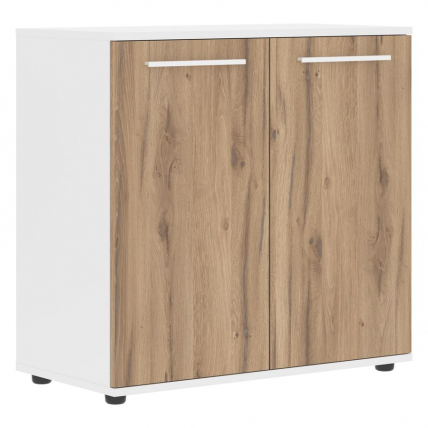 Шкаф с глухими малыми дверьми EDIS ELCS 85.1 Дуб Денвер светлый Белый Белый_0