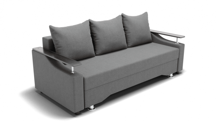 Диван Квадро-1 ПБ (ЗР) Цвет фасада: Светло серый; Тип: Прямой; Материал фасада: Металл/Велюр_0